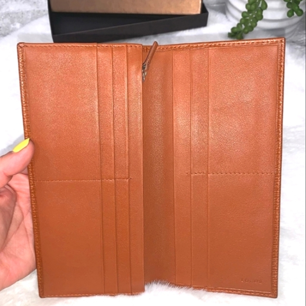 🦌  Men's LOEWE® Palladium Genuine Grain Leather Checkbook Wallet + COA NEW! - Picture 8 of 16